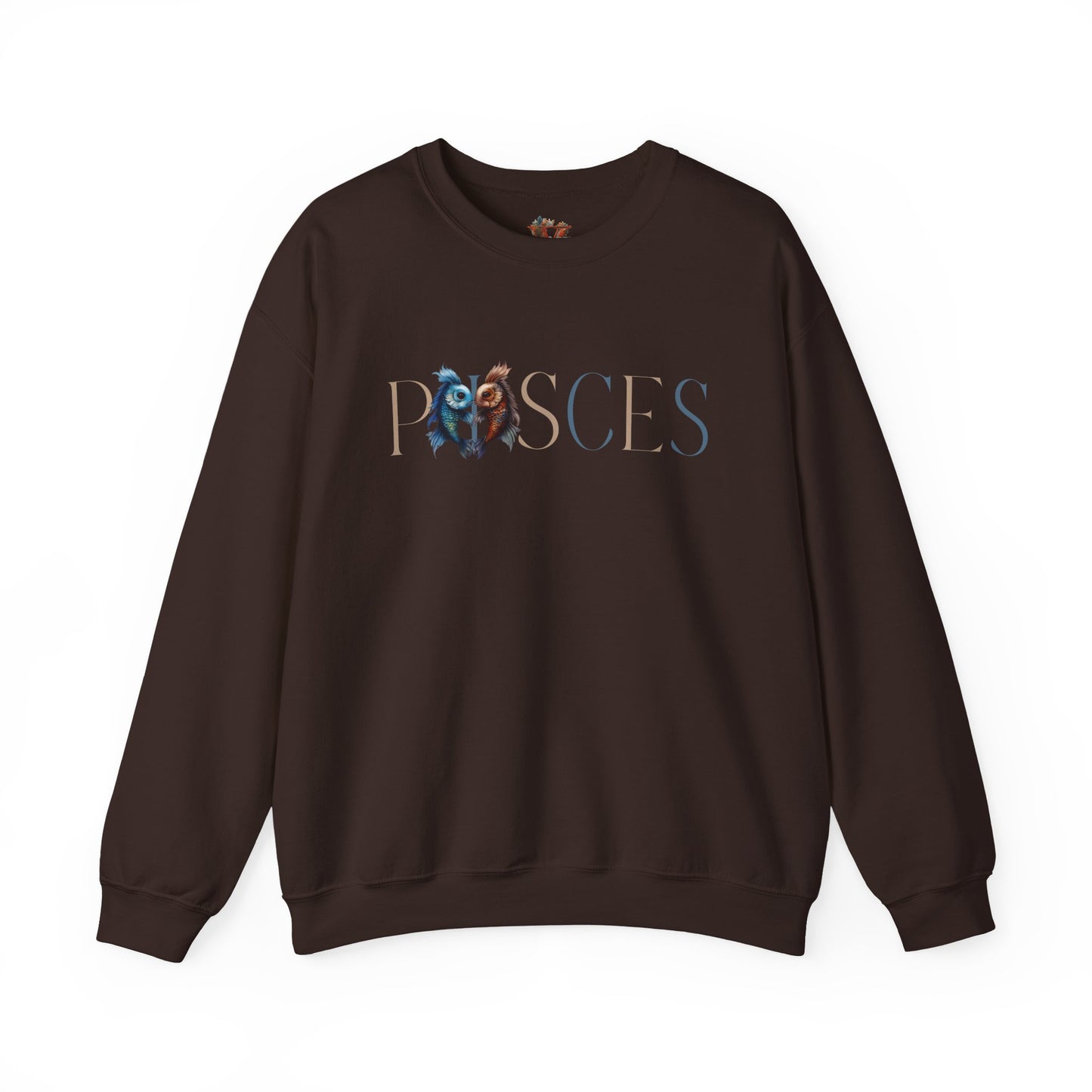 Pisces Zodiac Sweatshirt – Classic Blue & Beige Crewneck