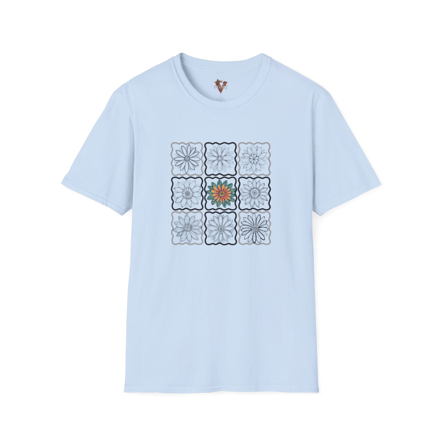 Color‑Pop Floral Grid – Floral Graphic Tee