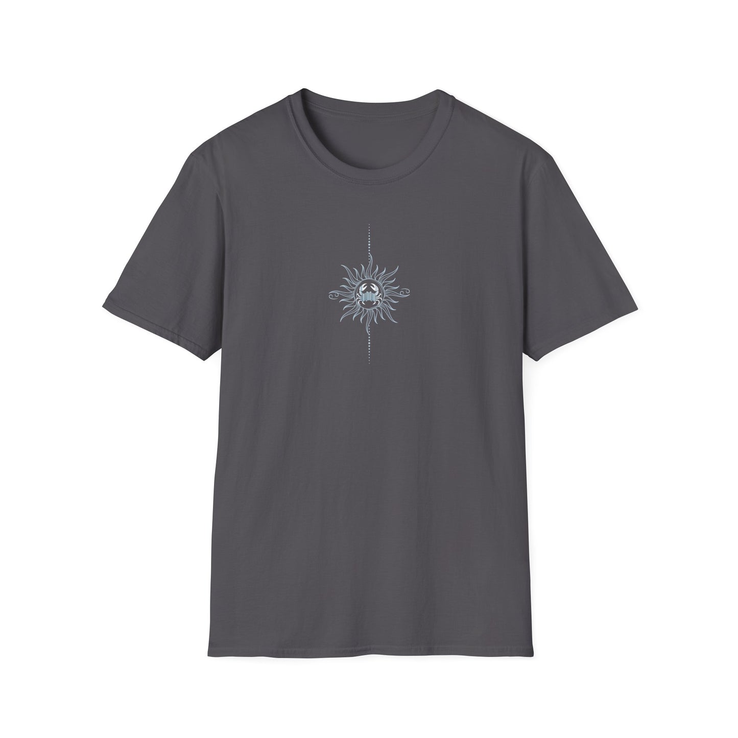 “Cancer Zodiac Tee – intricate sun astrology design on 100% cotton shirt”