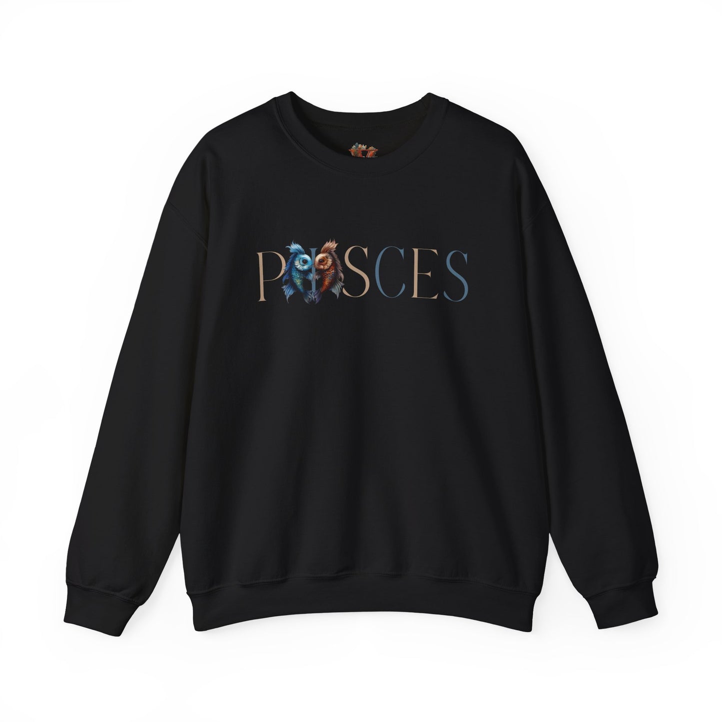 Pisces Zodiac Sweatshirt – Classic Blue & Beige Crewneck