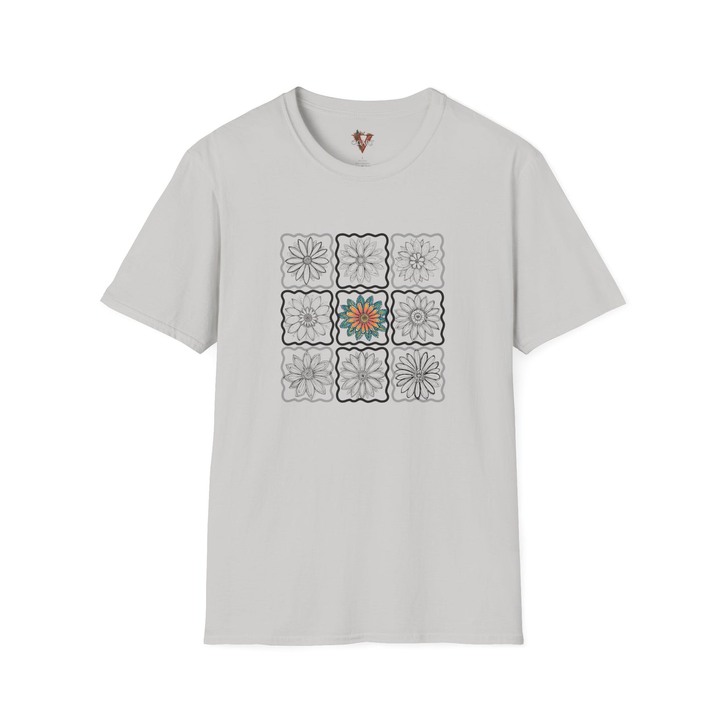Color‑Pop Floral Grid – Floral Graphic Tee
