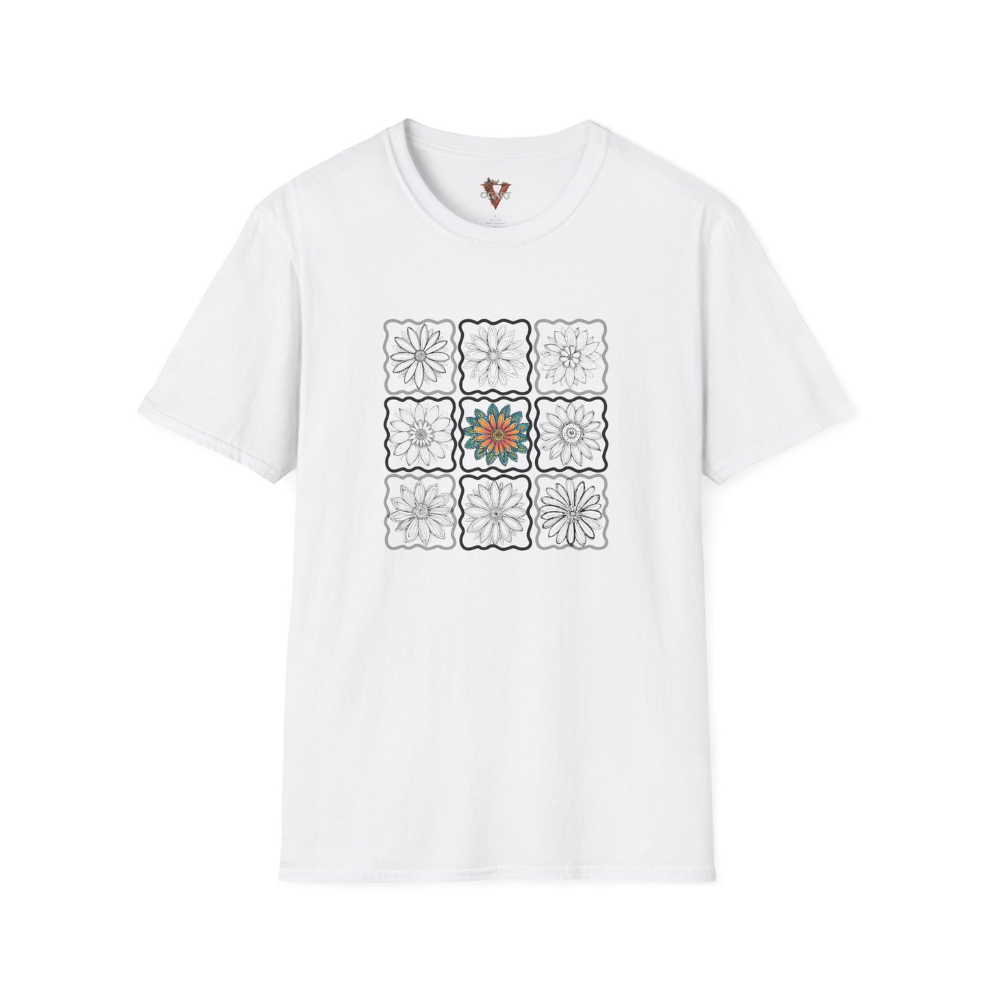 Color‑Pop Floral Grid – Floral Graphic Tee