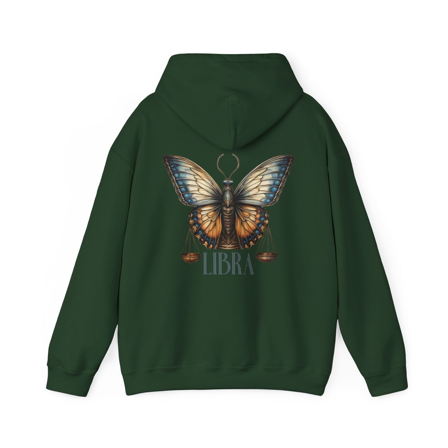 Libra Zodiac Hoodie with Butterfly and Scale Symbol Design