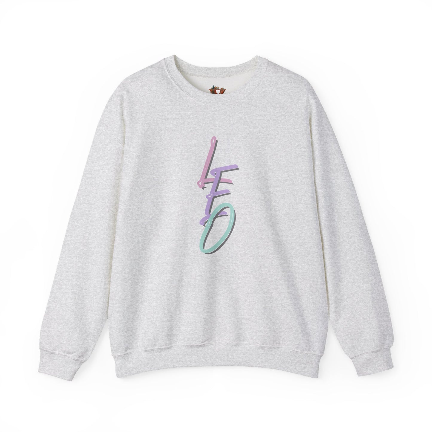 Leo Zodiac Pastel Lettering Sweatshirt – Cozy Astrology-Inspired