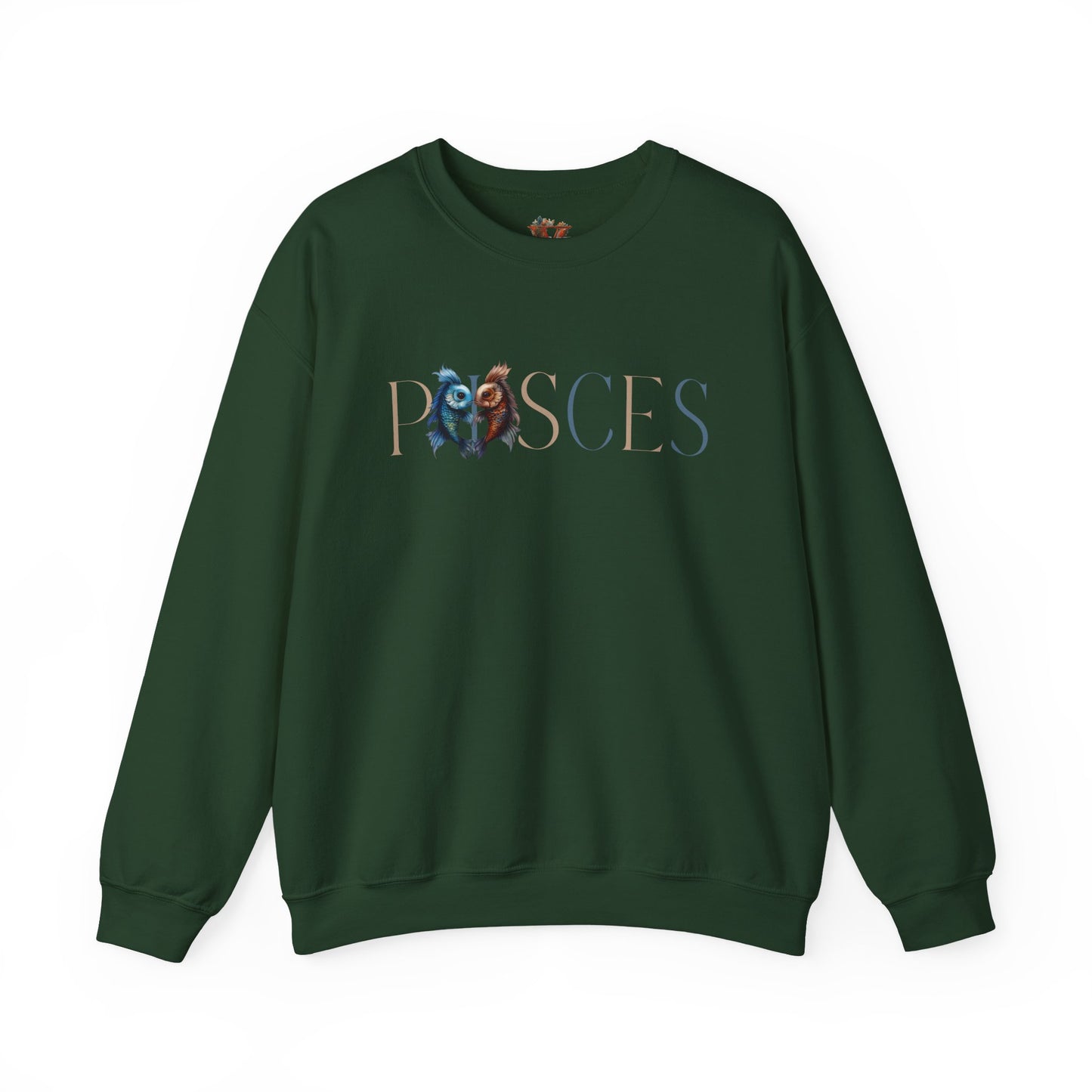 Pisces Zodiac Sweatshirt – Classic Blue & Beige Crewneck
