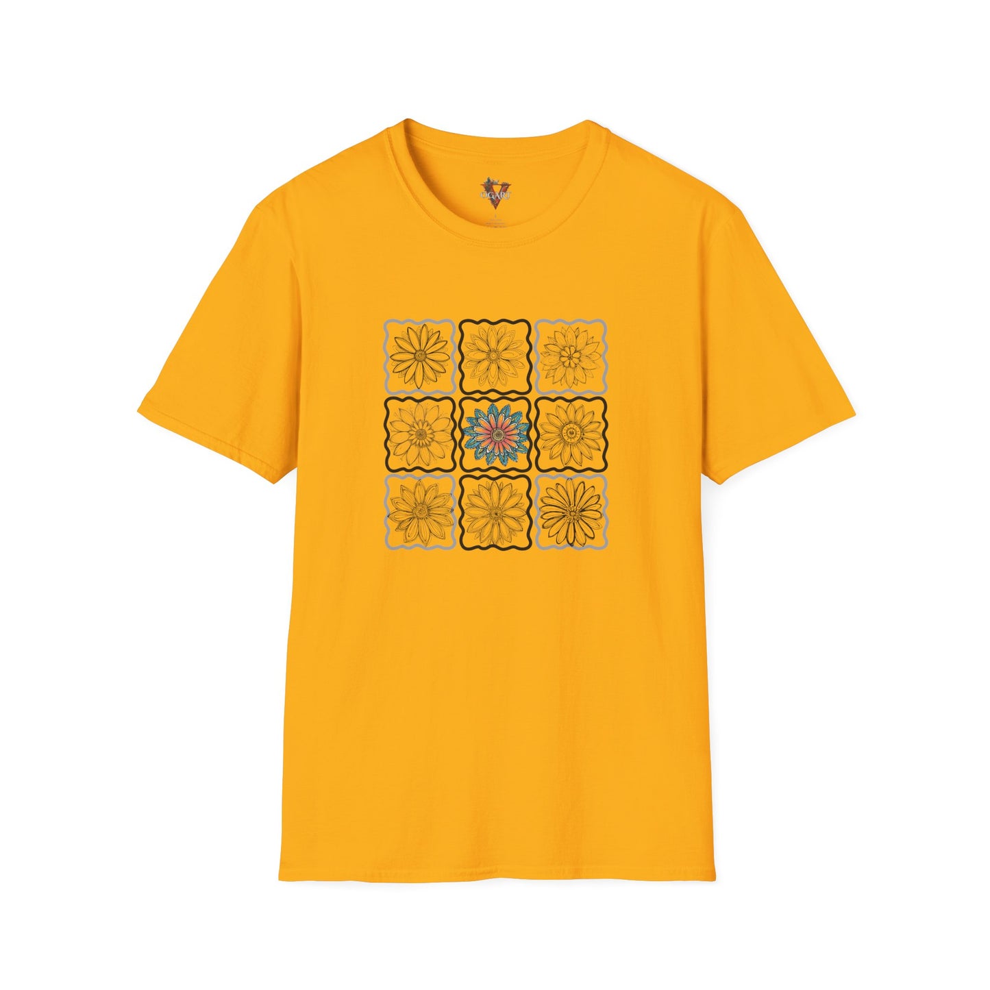 Color‑Pop Floral Grid – Floral Graphic Tee