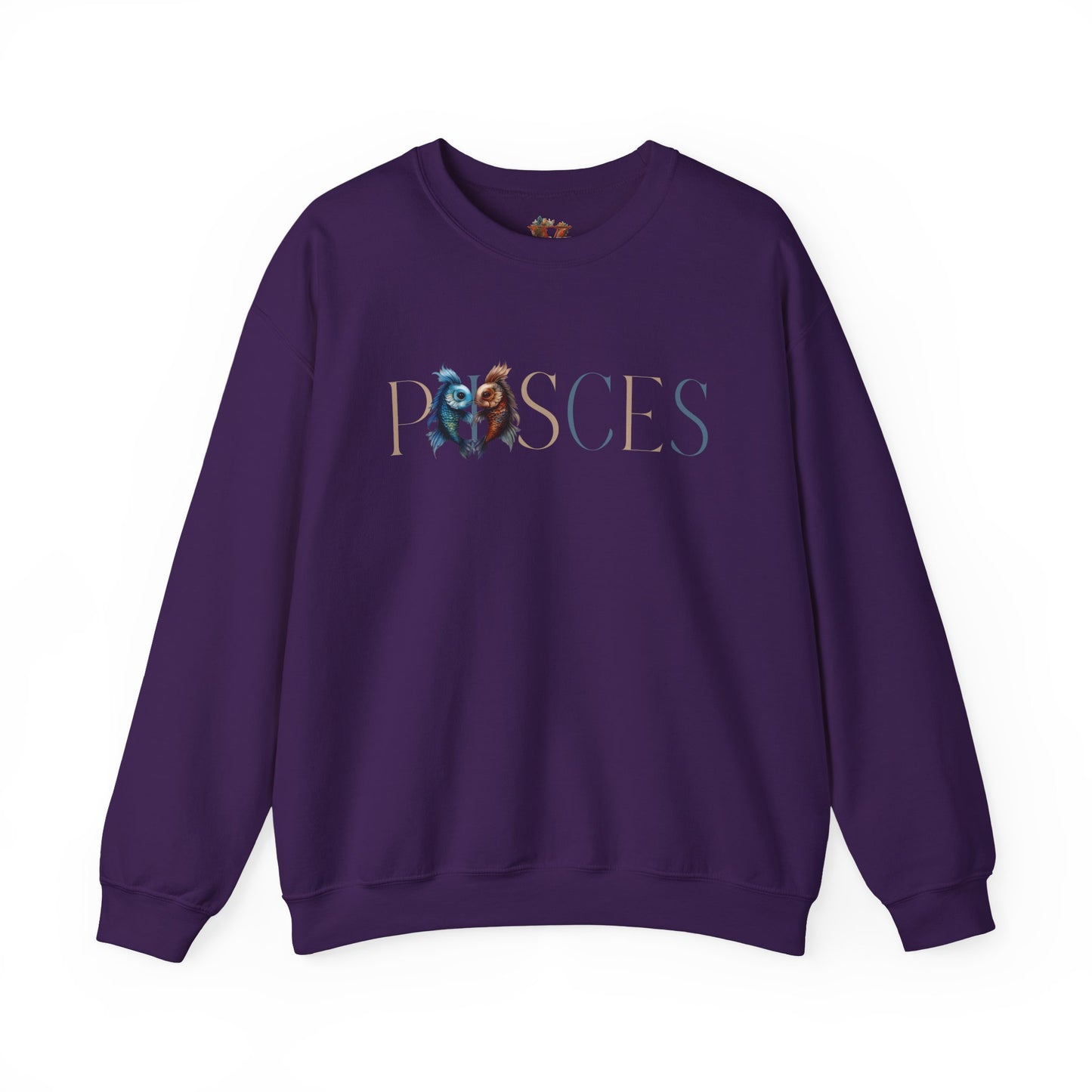 Pisces Zodiac Sweatshirt – Classic Blue & Beige Crewneck