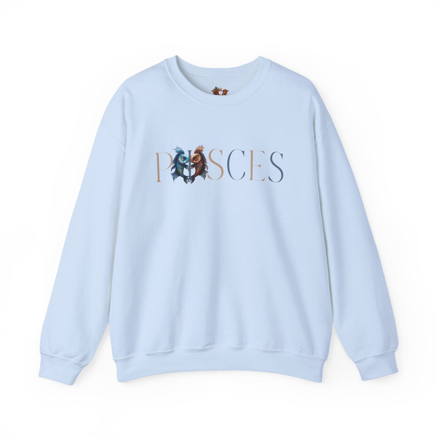 Pisces Zodiac Sweatshirt – Classic Blue & Beige Crewneck