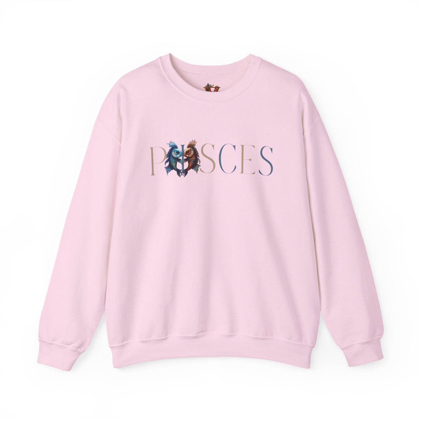 Pisces Zodiac Sweatshirt – Classic Blue & Beige Crewneck
