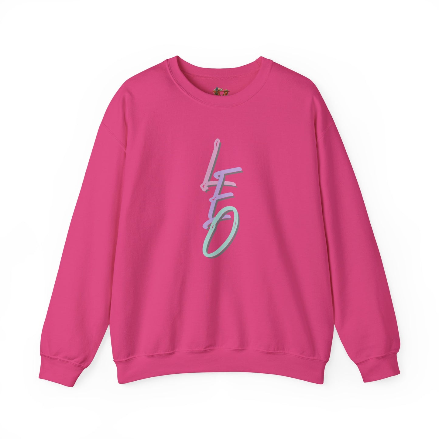 Leo Zodiac Pastel Lettering Sweatshirt – Cozy Astrology-Inspired