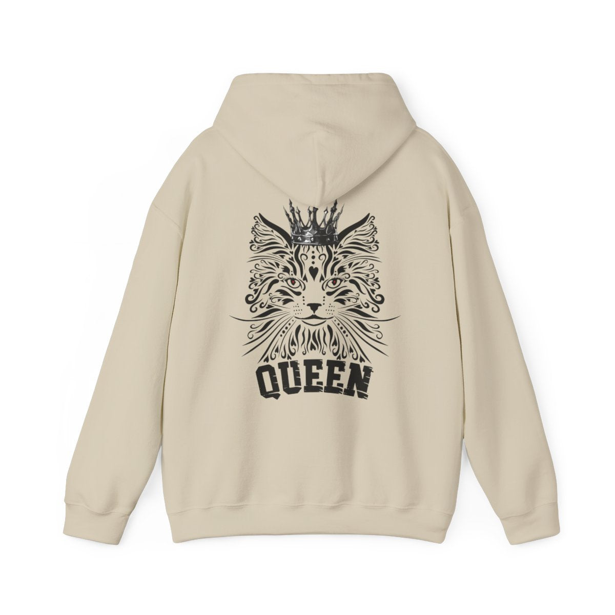 Queen Cat Hoodie with Mawjesty Text for Cat Lovers