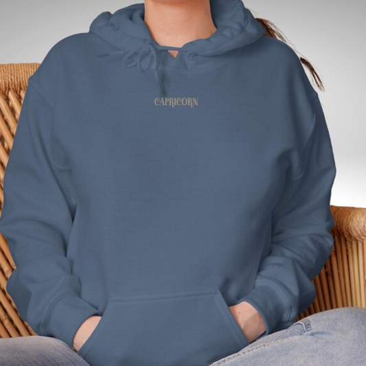 Capricorn Zodiac Hoodie: Back Print - Birthday Gift