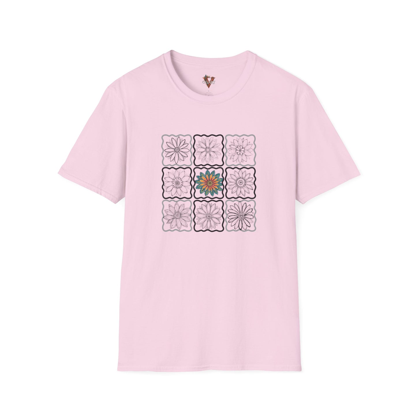 Color‑Pop Floral Grid – Floral Graphic Tee