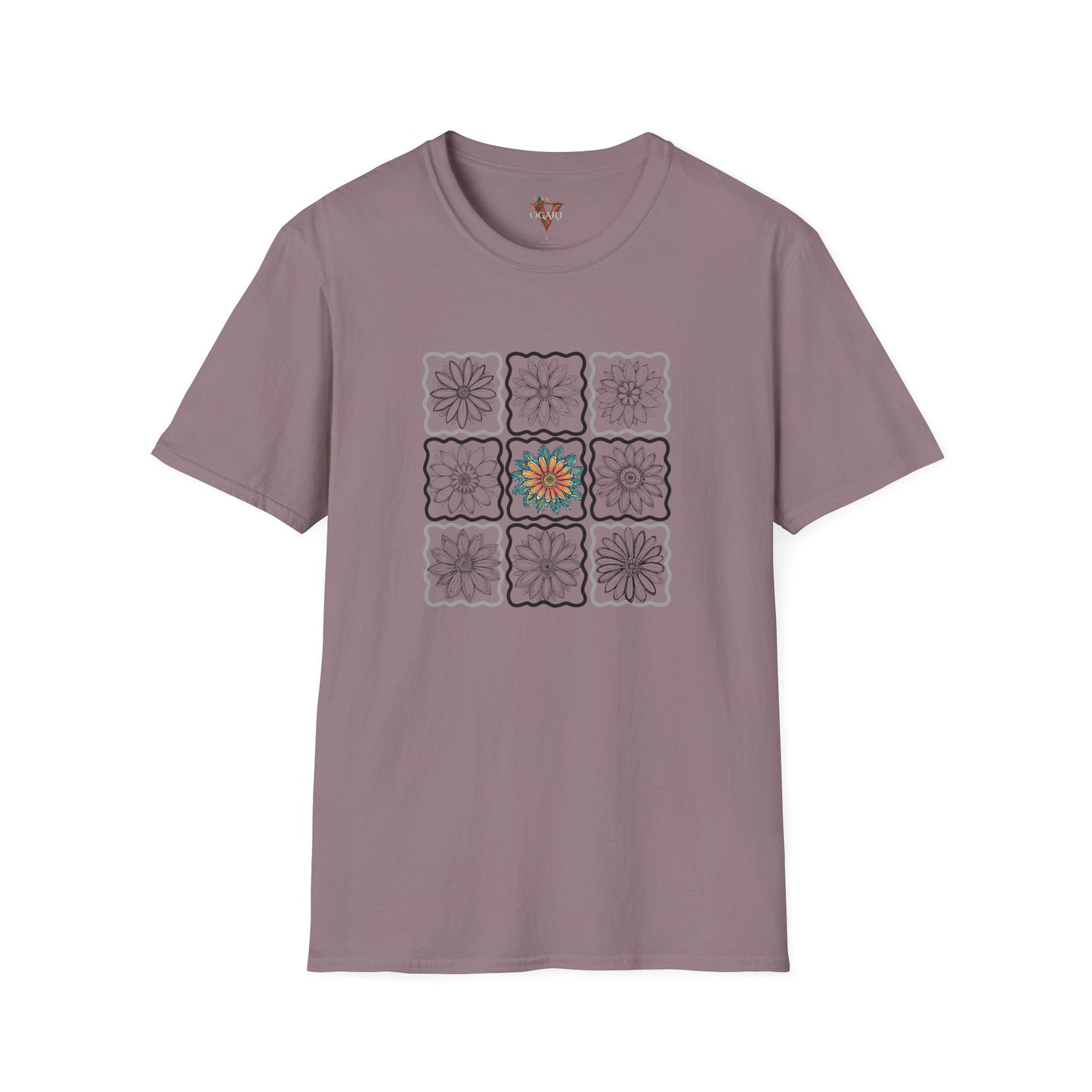 Color‑Pop Floral Grid – Floral Graphic Tee