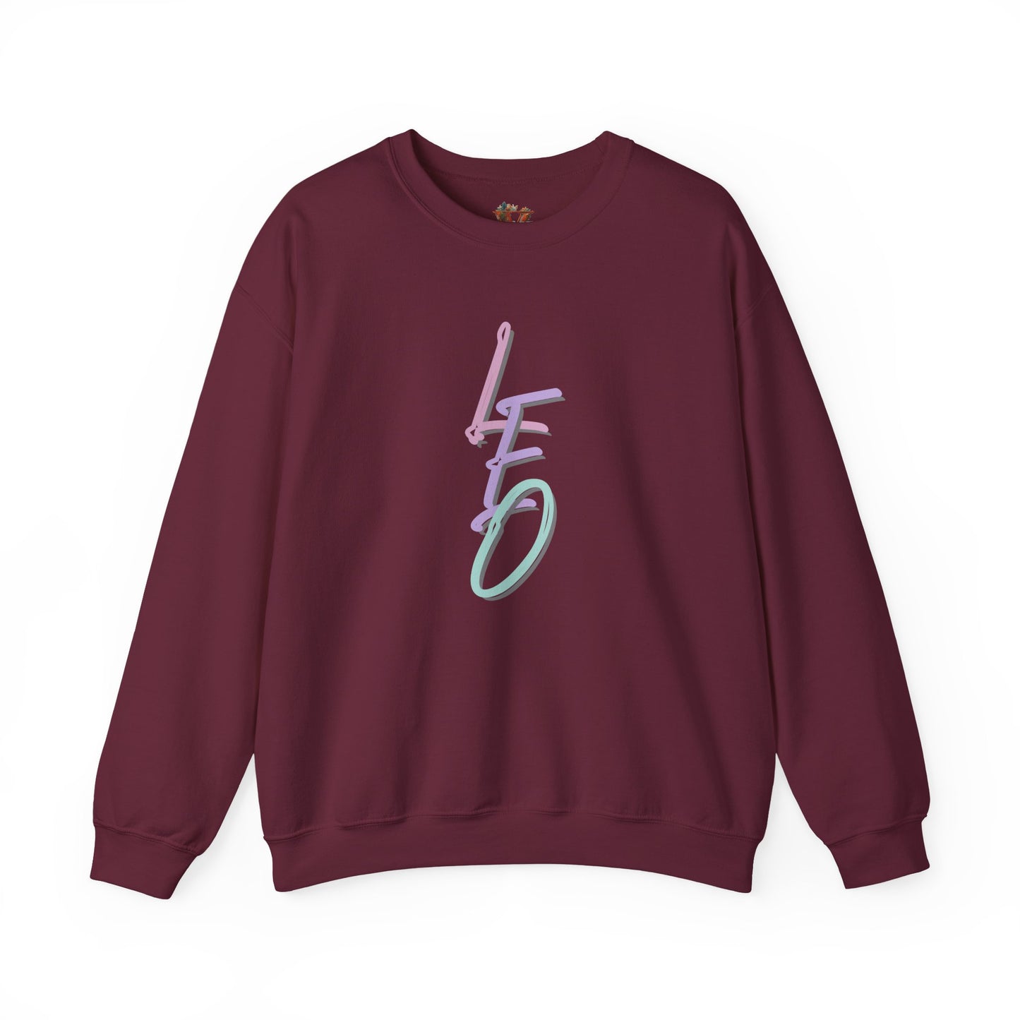 Leo Zodiac Pastel Lettering Sweatshirt – Cozy Astrology-Inspired