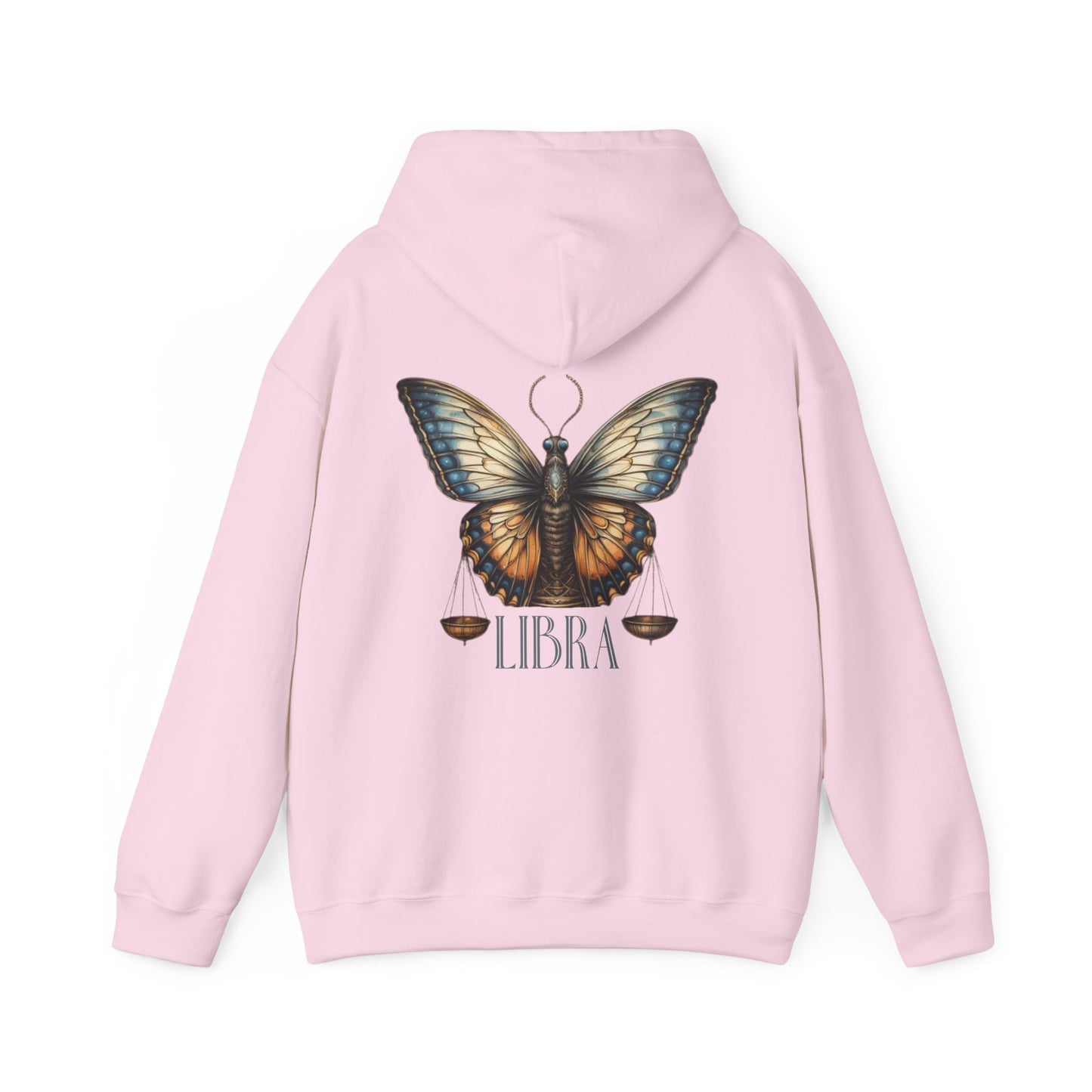 Libra Zodiac Hoodie with Butterfly and Scale Symbol Design