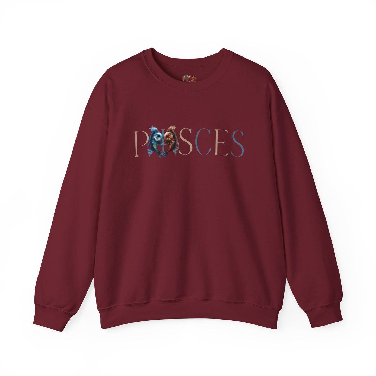 Pisces Zodiac Sweatshirt – Classic Blue & Beige Crewneck