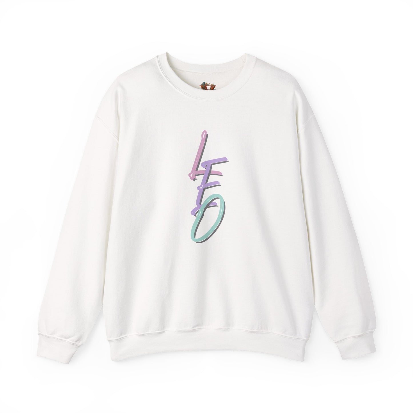 Leo Zodiac Pastel Lettering Sweatshirt – Cozy Astrology-Inspired