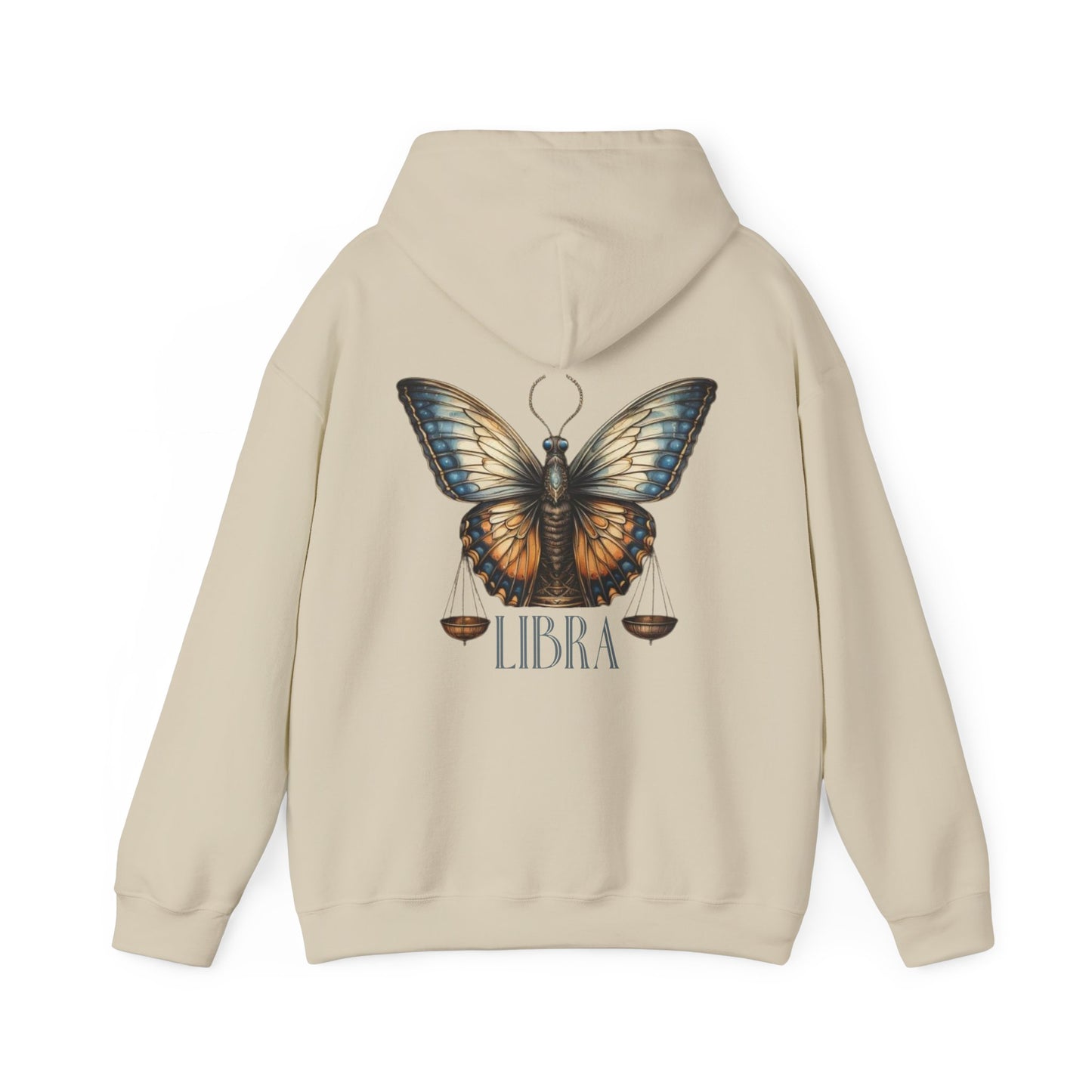 Libra Zodiac Hoodie with Butterfly and Scale Symbol Design