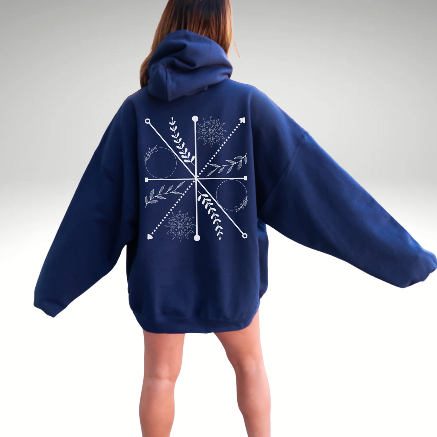 Mystic Bloom Compass” Hoodie – Vogart Exclusive