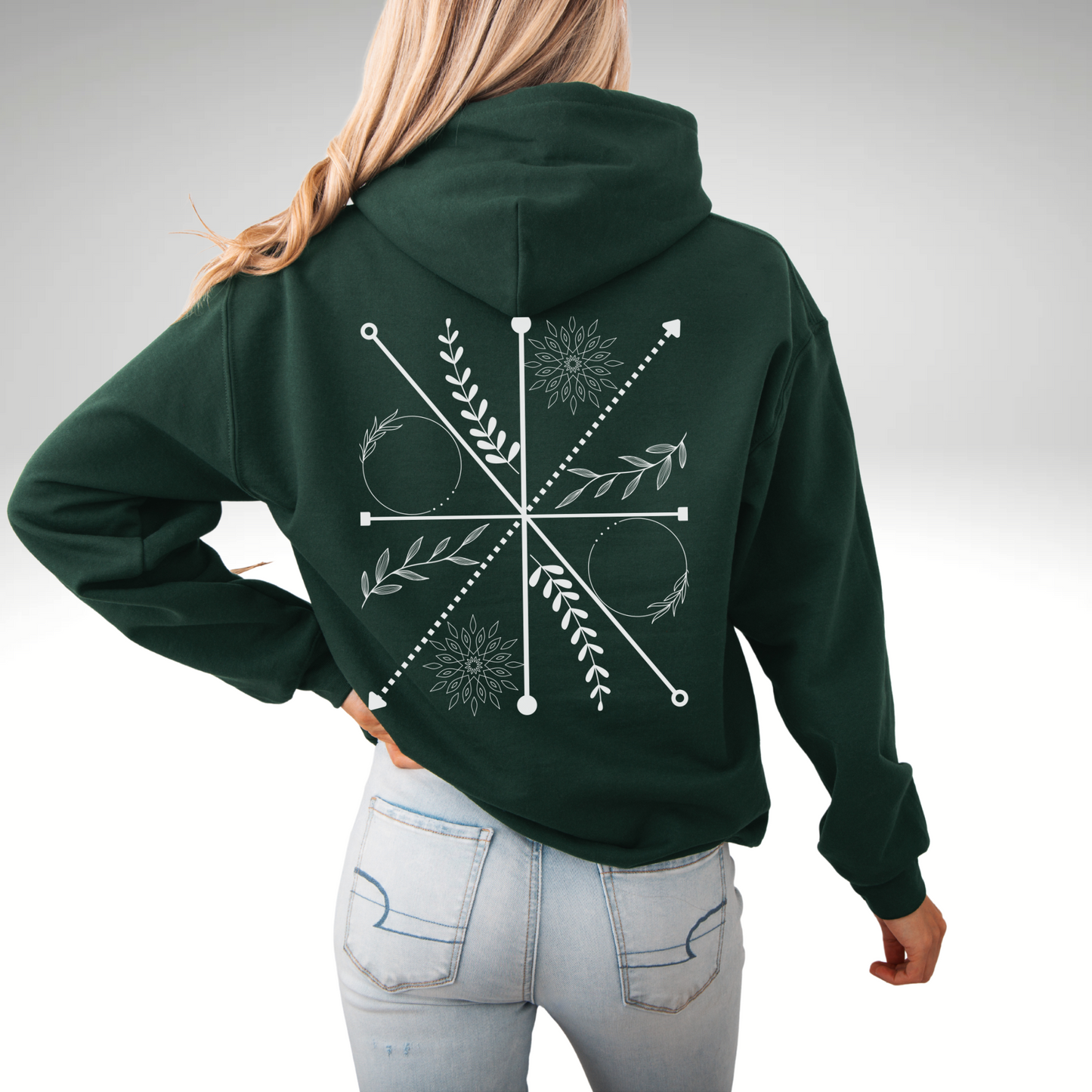 Mystic Bloom Compass” Hoodie – Vogart Exclusive