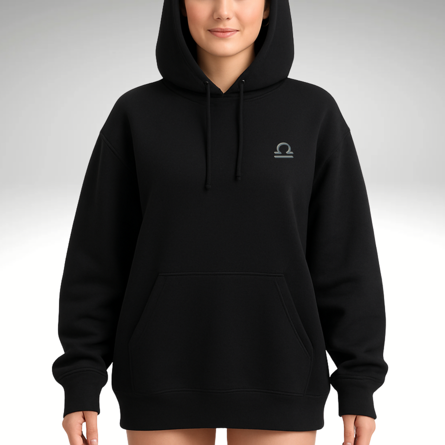 Libra Zodiac Hoodie with Butterfly and Scale Symbol Design