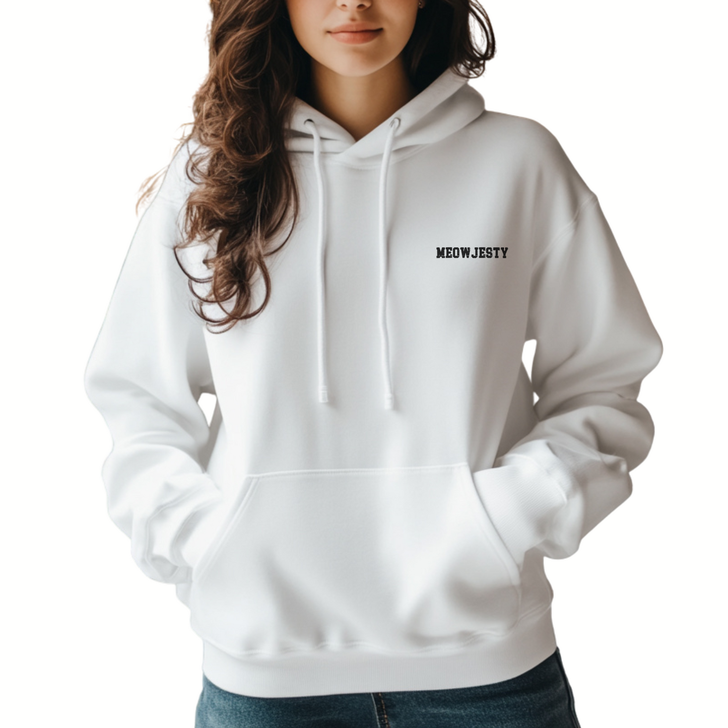 Queen Cat Hoodie with Mawjesty Text for Cat Lovers