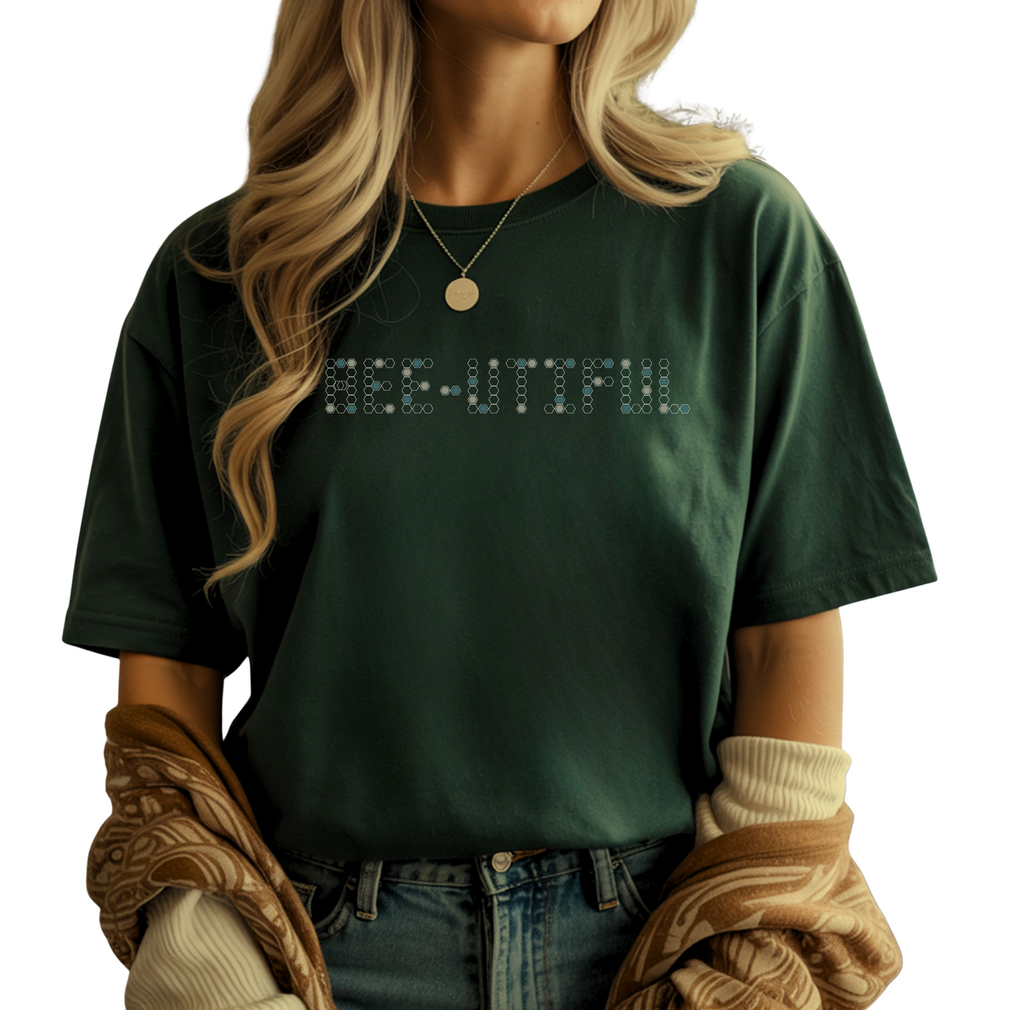 BEE-UTIFUL Honeycomb T-Shirt Letter – Punny Bee Lover