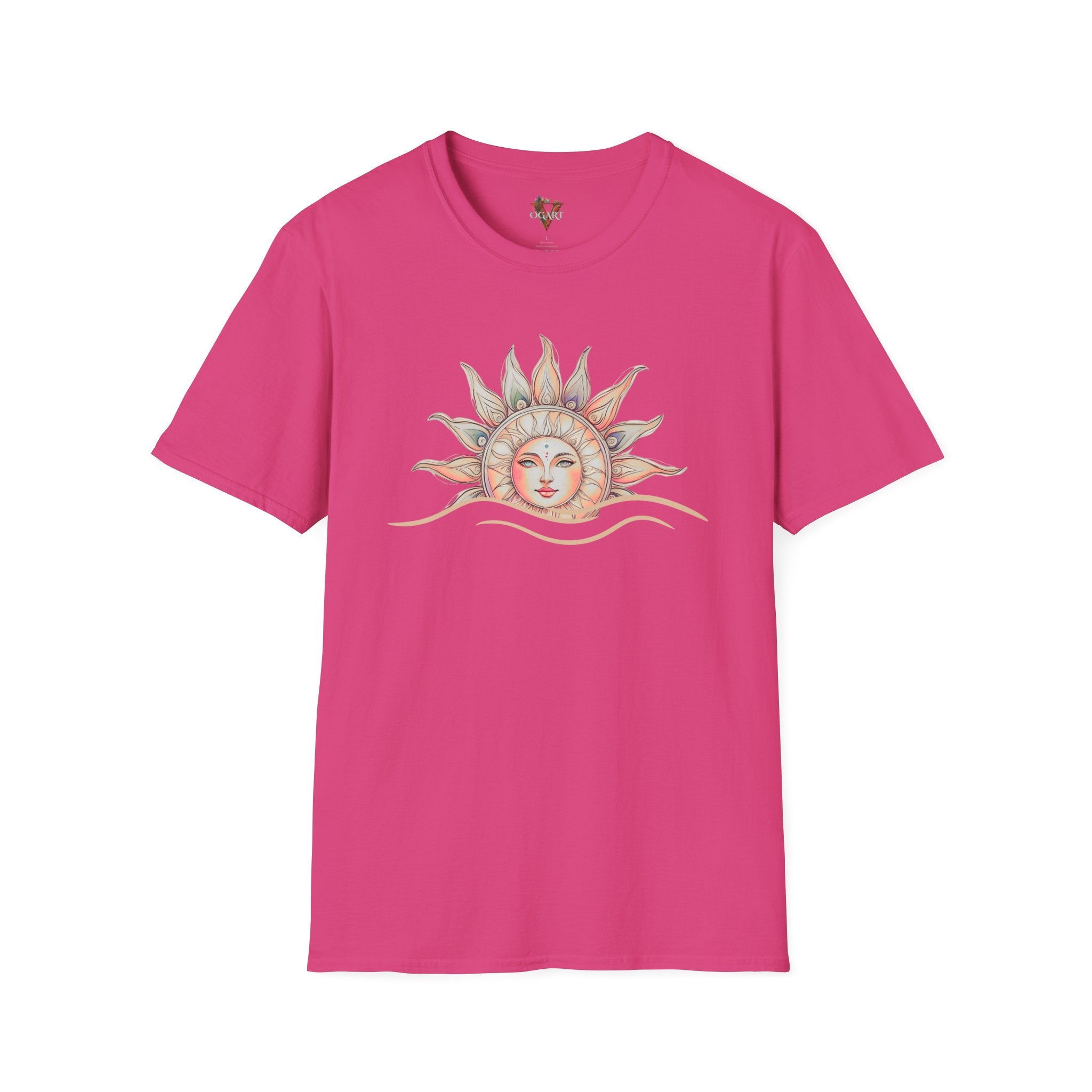 Celestial Sun T-Shirt – Pastel Boho Sun Face Tee - Vogart