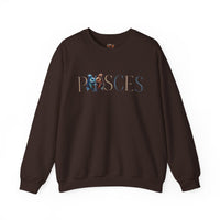 Pisces Zodiac Sweatshirt – Classic Blue & Beige Crewneck