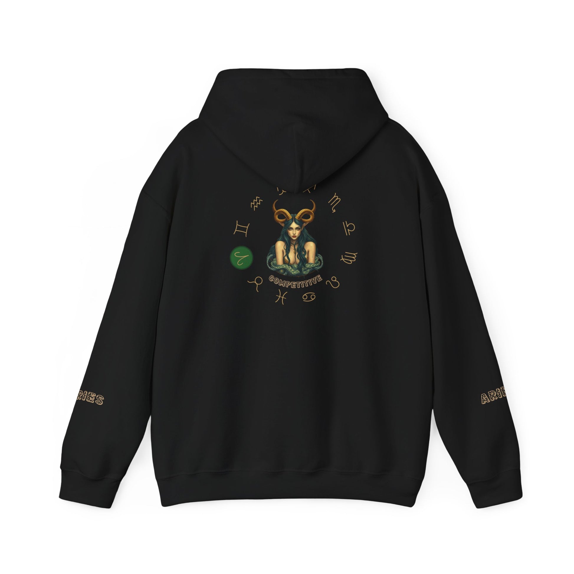 Aries Zodiac Hoodie Back And Sleeves Design - Cozy and Warm Cotton - Vogart 