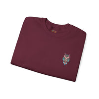 Grumpy Glow Owl Crewneck Sweatshirt - Soft And Warm