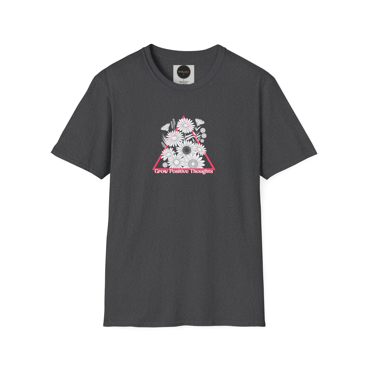 Grow Positive Thoughts T-Shirt: Motivational Floral Tee