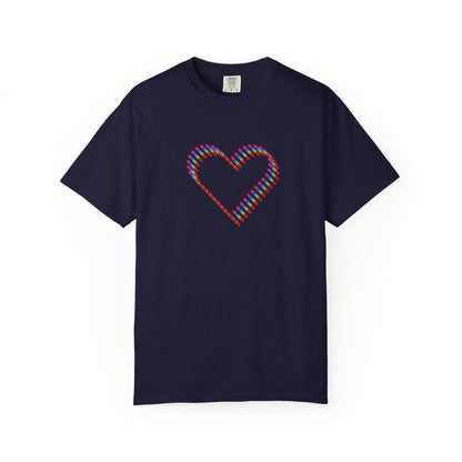 Rainbow Heart Graphic T-Shirt: Minimalist Pride Cotton Tee