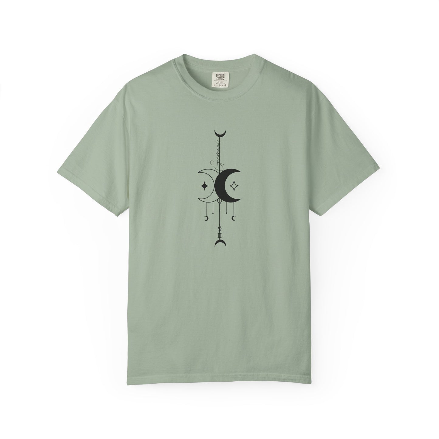 Gemini Celestial T-Shirt: Twin Moon Comfort Colors Tee