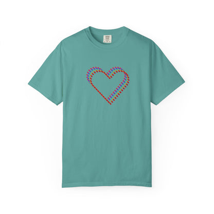 Rainbow Heart Graphic T-Shirt: Minimalist Pride Cotton Tee