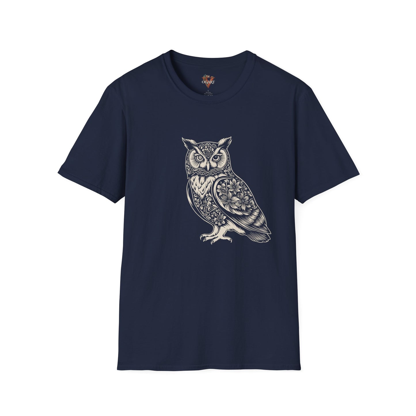 Floral Owl T-Shirt – Intricate Wisdom & Nature Design