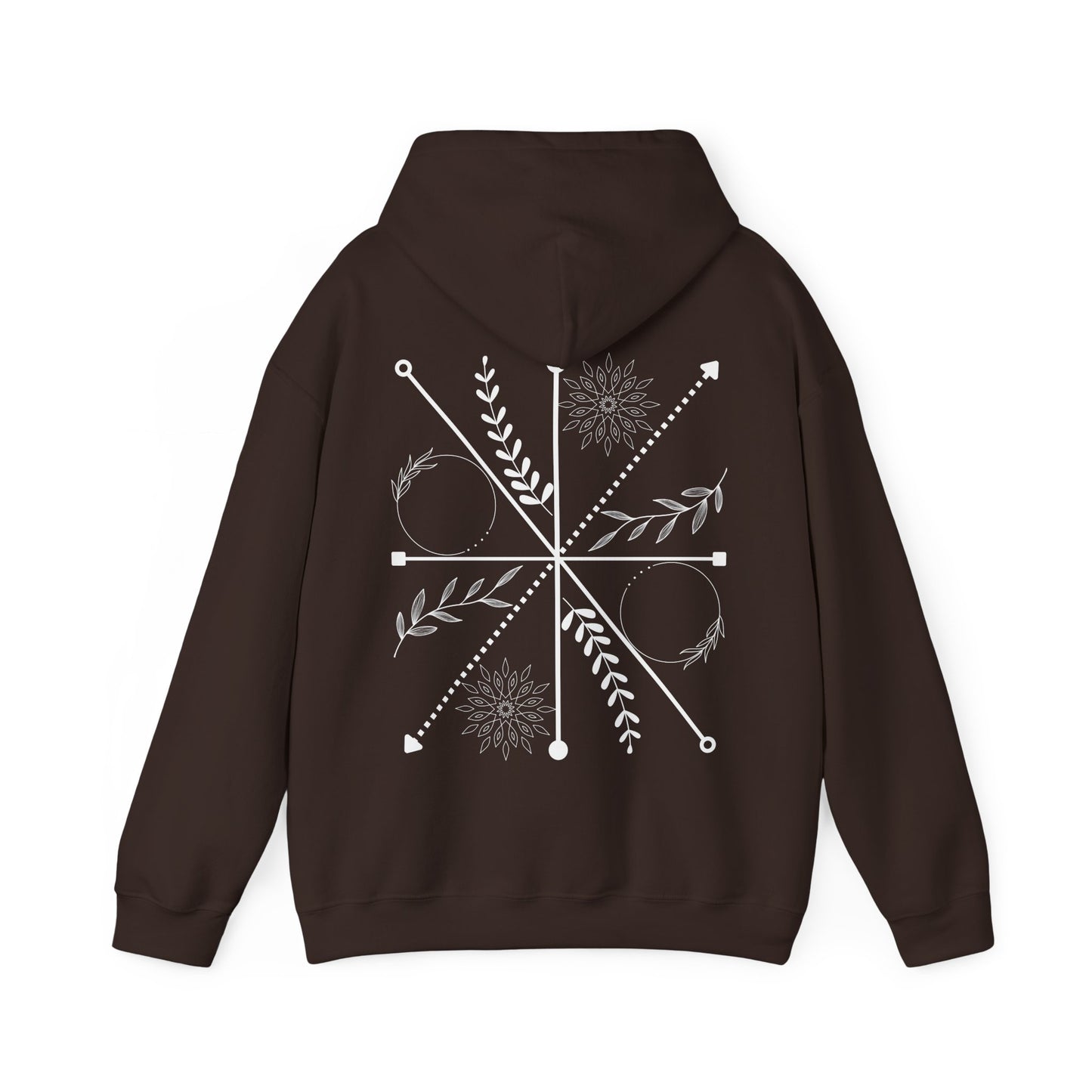 Boho Compass Mandala Hoodie: Mystic Floral Hooded Sweatshirt