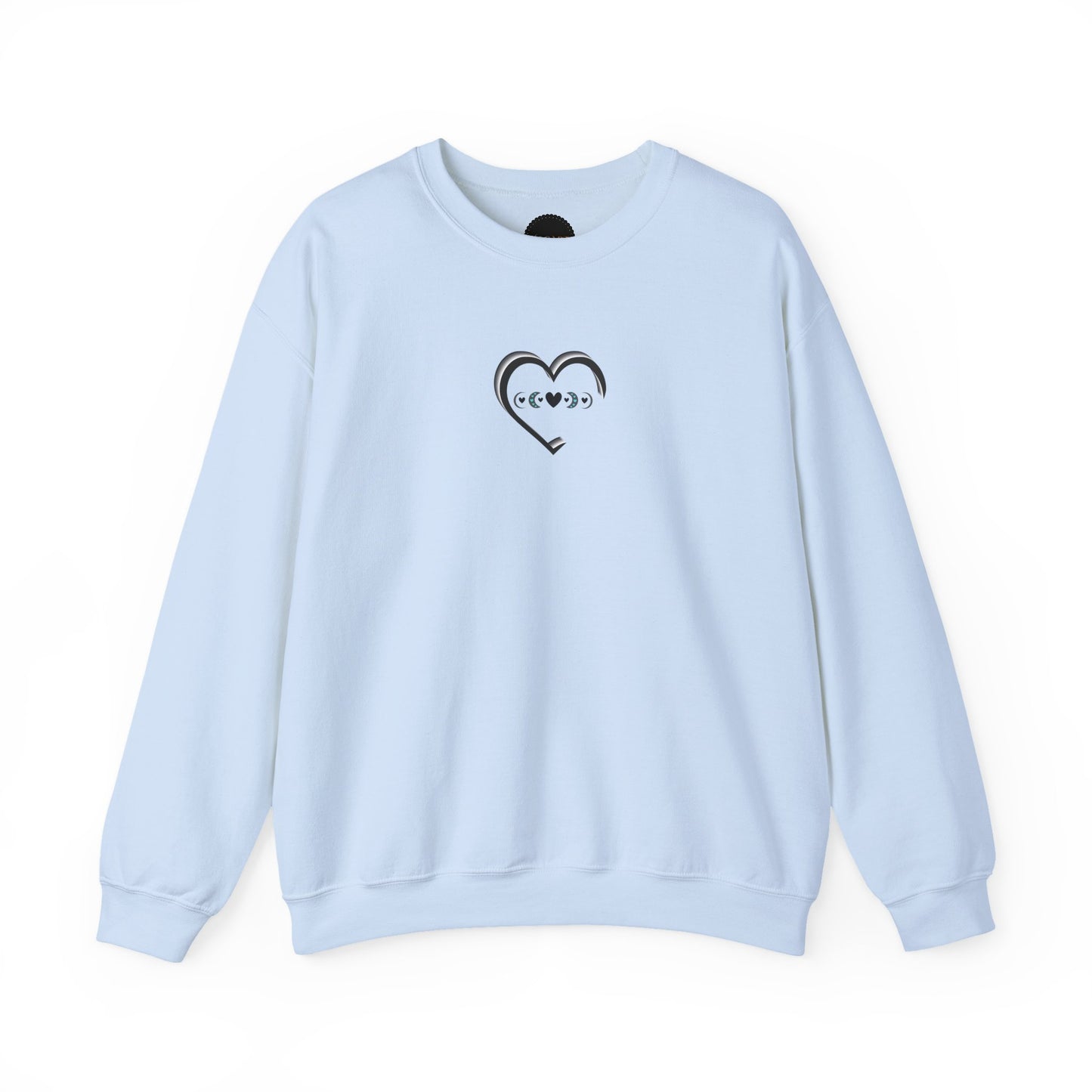 3D Moon Phase Heart Sweatshirt: Celestial Shirt