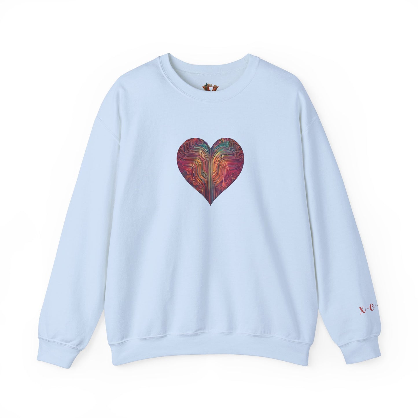 Multicolored Heart Sweatshirt With X.O.X.O Sleeve - Classic Fit