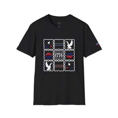 1776 American Flag Patchwork T-Shirt: Patriotic USA Eagle Shirt