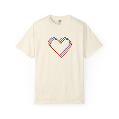 Rainbow Heart Graphic T-Shirt: Minimalist Pride Cotton Tee