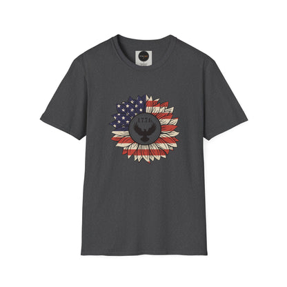 1776 Eagle Sunflower T-Shirt: American Flag Patriotic Shirt