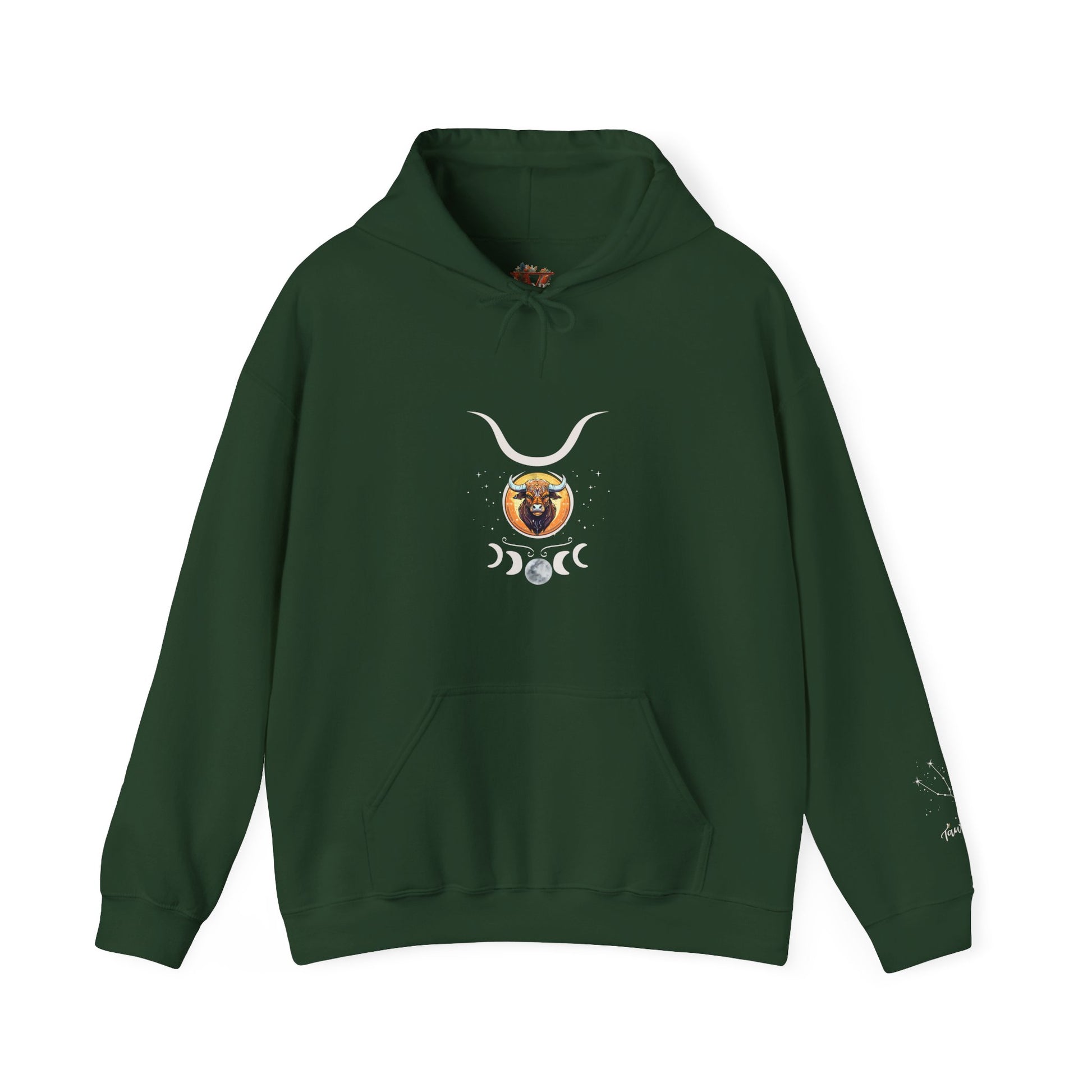 Taurus Zodiac Hoodie - Front And Left Sleeve Design - Soft & Warm - Vogart 