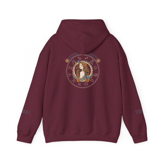 Virgo Zodiac Hoodie Back And Sleeves Design - Cozy and Warm Cotton - Vogart 