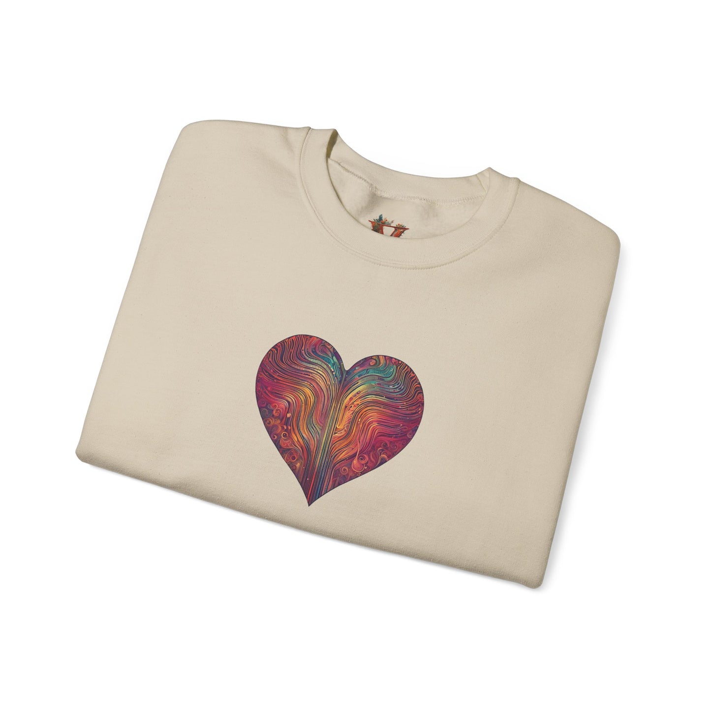 Multicolored Heart Sweatshirt With X.O.X.O Sleeve - Classic Fit