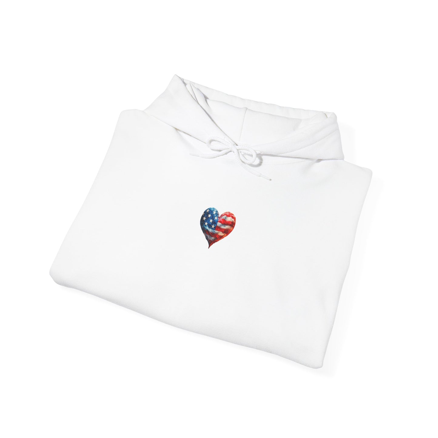 USA Flag Heart Hoodie – Patriotic Style