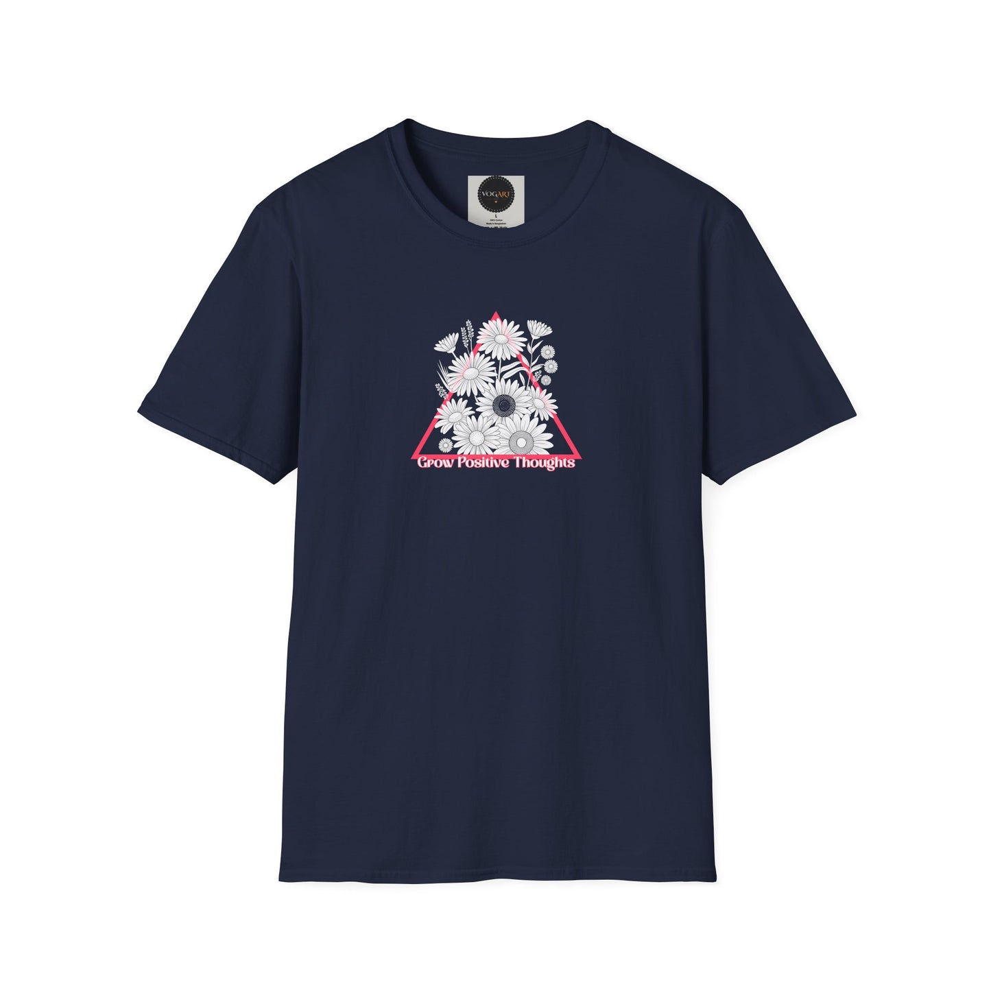 Grow Positive Thoughts T-Shirt: Motivational Floral Tee