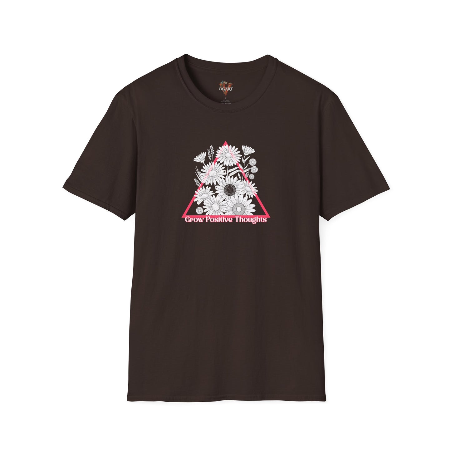 Grow Positive Thoughts T-Shirt: Motivational Floral Tee