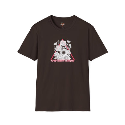 Grow Positive Thoughts T-Shirt: Motivational Floral Tee